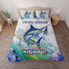 Maxcorners Fishing Colorful Water Splash Personalized Name Unisex 3D Bedding Set