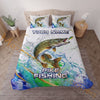 Maxcorners Fishing Colorful Water Splash Personalized Name Unisex 3D Bedding Set