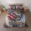 Maxcorners Fishing American Flag Sunset Adventure Personalized Name Unisex 3D Bedding Set