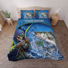 Maxcorners Fishing Skull Angler Orange Camouflage Personalized Name Unisex 3D Bedding Set