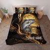 Maxcorners Fishing Golden Moonlight Night Adventure Personalized Name Unisex 3D Bedding Set