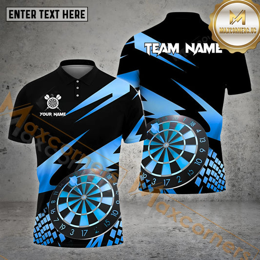 Maxcorners Darts Golden  Dartboard Multicolor Options Personalized Name, Team Name 3D Polo Shirt (4 Colors)