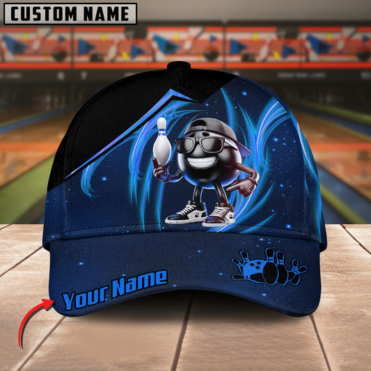 Maxcorners Light Funny Bowling Ball Multicolor Personalized Name 3D Cap (4 Color)