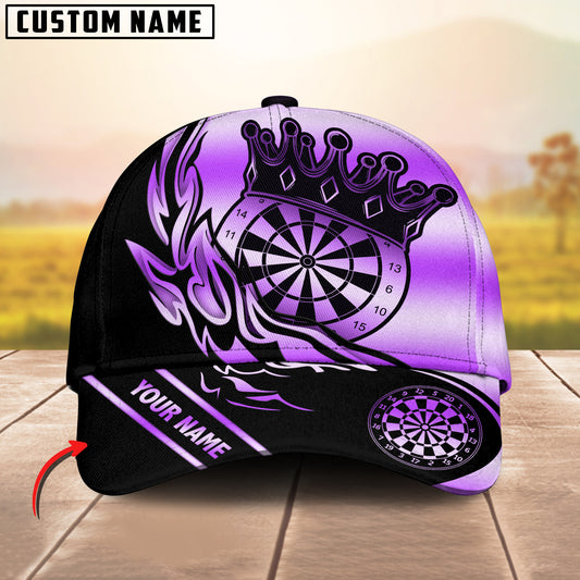 Maxcorners Darts Golden Flame Pattern Multicolor Option Personalized Name 3D Cap (6 Colors)