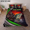 Maxcorners Fishing Skull Angler Red Sunset Personalized Name Unisex 3D Bedding Set (13 Fish Species)