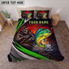 Maxcorners Fishing Skull Angler Red Sunset Personalized Name Unisex 3D Bedding Set (13 Fish Species)