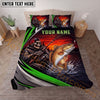 Maxcorners Fishing Skull Angler Red Sunset Personalized Name Unisex 3D Bedding Set (13 Fish Species)