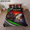 Maxcorners Fishing Skull Angler Red Sunset Personalized Name Unisex 3D Bedding Set (13 Fish Species)