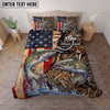 Maxcorners Fishing American Flag Camouflage Water Splash Personalized Name Unisex 3D Bedding Set (13 Fish Species)