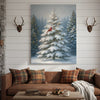 Maxcorners Cardinal in Snowy Christmas Forest Wall Art Canvas– Holiday Winter Decor Gift for Bird Lovers & Families