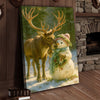 Maxcorners Reindeer and Snowman Friends Christmas Canvas Wall Art, Whimsical Winter Forest Holiday Print, Cozy Woodland Farmhouse Christmas Decor