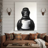 Maxcorners Mallard Duck Canvas Wall Art, Funny Animal Portrait Holding Toilet Paper, Black and White Bathroom Decor Print