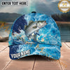 Maxcorners Fishing Ocean Wave Splash Personalized Name 3D Cap (12 Fish Species)