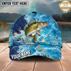 Maxcorners Fishing Ocean Wave Splash Personalized Name 3D Cap (12 Fish Species)