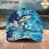 Maxcorners Fishing Ocean Wave Splash Personalized Name 3D Cap (12 Fish Species)