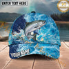 Maxcorners Fishing Ocean Wave Splash Personalized Name 3D Cap (12 Fish Species)