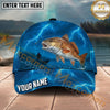 Maxcorners Fishing Storm Lightning Trophy Catch Personalized Name 3D Cap (12 Fish Species)
