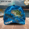 Maxcorners Fishing Storm Lightning Trophy Catch Personalized Name 3D Cap (12 Fish Species)