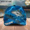 Maxcorners Fishing Storm Lightning Trophy Catch Personalized Name 3D Cap (12 Fish Species)