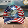 Maxcorners Fishing Patriotic Flag Faith Splash Personalized Name 3D Cap (12 Fish Species)
