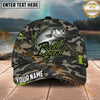 Maxcorners Fishing Camo Reel Legend Graffiti Splash Personalized Name 3D Cap (12 Fish Species)
