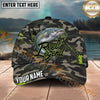 Maxcorners Fishing Camo Reel Legend Graffiti Splash Personalized Name 3D Cap (12 Fish Species)