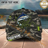 Maxcorners Fishing Camo Reel Legend Graffiti Splash Personalized Name 3D Cap (12 Fish Species)