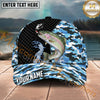 Maxcorners Fishing Blue Camo Carbon Splash Personalized Name 3D Cap (12 Fish Species)