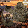 Maxcorners Golden Sunrise Marsh Duck Hunting Personalized Name 3D Hoodie (8 Hunting Dog Options)