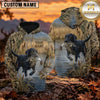 Maxcorners Waterfowl Retrieval Scene Duck Hunting Personalized Name 3D Hoodie (8 Hunting Dog Options)