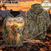 Maxcorners Sunset Reed Field Duck Hunting Personalized Name 3D Hoodie (8 Hunting Dog Options)
