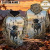 Maxcorners Blue Sky Wetland Duck Hunting Personalized Name 3D Hoodie (8 Hunting Dog Options)