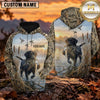 Maxcorners Blue Sky Wetland Duck Hunting Personalized Name 3D Hoodie (8 Hunting Dog Options)