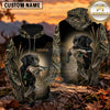 Maxcorners Dark Forest Retriever Duck Hunting Personalized Name 3D Hoodie (8 Hunting Dog Options)