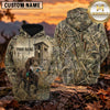 Maxcorners Rustic Hunting Cabin Duck Hunting Dog Personalized Name 3D Hoodie (8 Hunting Dog Options)
