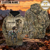 Maxcorners Rustic Hunting Cabin Duck Hunting Dog Personalized Name 3D Hoodie (8 Hunting Dog Options)