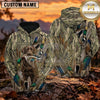 Maxcorners Flying Ducks Reed Camouflage Duck Hunting Personalized Name 3D Hoodie (8 Hunting Dog Options)