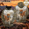 Maxcorners Misty Wetland Retriever Duck Hunting Personalized Name 3D Hoodie (8 Hunting Dog Options)
