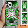 Maxcorners Bowling Phone Case Camouflage Camo Pattern Ball Pins Chevron Grid Metal Plate Concrete Wall Personalized Name Multi Options Cover (7 Colors)