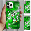 Maxcorners Bowling Phone Case Cute Penguin Mascot Jacket Throwing Ball Shattered Pins Ice Frost Personalized Name Multi Options Cover (7 Colors)