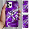 Maxcorners Bowling Phone Case Cute Penguin Mascot Jacket Throwing Ball Shattered Pins Ice Frost Personalized Name Multi Options Cover (7 Colors)
