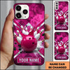 Maxcorners Bowling Phone Case Liquid Splash Ball Impact Pins Shattered Rocks Chevron Stripe Frame Personalized Name Multi Options Cover (7 Colors)