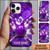 Maxcorners Bowling Phone Case Liquid Splash Ball Impact Pins Shattered Rocks Chevron Stripe Frame Personalized Name Multi Options Cover (7 Colors)