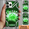 Maxcorners Bowling Phone Case Crystal Faceted Ball Pins Strike Smoke Shards Metallic Chevron Frame Personalized Name Multi Options Cover (7 Colors)