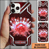 Maxcorners Bowling Phone Case Crystal Faceted Ball Pins Strike Smoke Shards Metallic Chevron Frame Personalized Name Multi Options Cover (7 Colors)