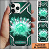 Maxcorners Bowling Phone Case Crystal Faceted Ball Pins Strike Smoke Shards Metallic Chevron Frame Personalized Name Multi Options Cover (7 Colors)