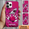 Maxcorners Bowling Phone Case Ocean Shark Sharp Teeth Water Waves Splashes Pins Strike Cartoon Shards Personalized Name Multi Options Cover (7 Colors)