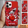 Maxcorners Bowling Phone Case Ocean Shark Sharp Teeth Water Waves Splashes Pins Strike Cartoon Shards Personalized Name Multi Options Cover (7 Colors)
