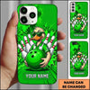 Maxcorners Bowling Phone Case Cool Duck Character Sunglasses Holding Ball Pins Explosion Comic Background Personalized Name Multi Options Cover (7 Colors)