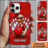 Maxcorners Bowling Phone Case Cool Duck Character Sunglasses Holding Ball Pins Explosion Comic Background Personalized Name Multi Options Cover (7 Colors)